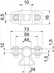 OBO Spacer Clamp with Slot 36-44mm Steel, electrogalvanized – 1362780