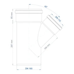 POLOPLAST PO Branch POLO-KAL NG DN 160/110/45Deg – 02242