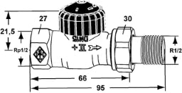 HEIMEIER Heimeier Thermostatventil Durchgangsform 1/2" – 2202-02.000
