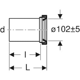 GEBERIT GE wall-hung toilet connection piece d110mm – 152.420.46.1