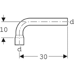 GEBERIT GE Spuelbogenverlaengerung 90 Gr., weiss – 118.011.11.1