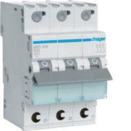 HAGER LS-Schalter 3polig 6kA B-6A 3M QC – MBS306