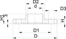 FISCHER GEORG GF Festflansch EN1092 d 63 DN50 Dichtfläche kombiniert – 721740111