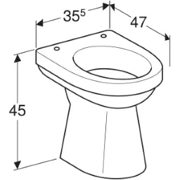 GEBERIT SANITARY Geberit Renova Comfort Washdown WC, 6l floorstanding, vertical outlet, H:450mm, white – 218511000