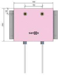 SANOOX Shower short, pipe routing below long Kelit Kelox DA20 length 1600 drywall - T05.2251.10.20