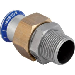 GEBERIT GE Mapress ES Uebergangsverschraubung mit UeWM aus Messing d22mm x R1 – 35336