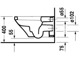 DURAVIT Duravit DuraStyle Wall-mounted Toilet, Washdown, 620mm, White – 2537090000