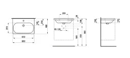LAUFEN Laufen Lua Washbasin und.bauf. 81008.4 650x460 1 tap hole without overflow white – H8100840001041