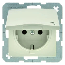 BERKER SCHUKO Socket Outlet with Hinged Lid S.1 Glossy White – 47518982