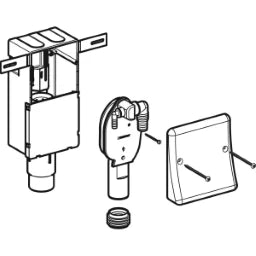 GEBERIT GE UP Siphon fuer Geraete mit UP-Kasten 2 Anschluesse, Abdeckplatte Edelstahl – 152.233.00.1