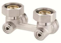 VOGEL&NOOT VN Zweirohrhahnblock E-Form 3/4"AG HK-Anschl. 3/4"AG Eurokonus, absperrbar – Z03TP004001310J