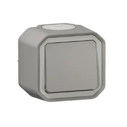 LEGRAND FR AP Switch 10 A, plug-in terminals (SL), IP 55, IK 08, Gray – 069720L