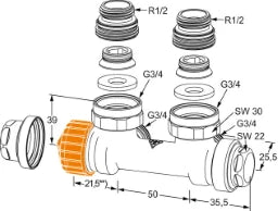 HEIMEIER IMI Multilux Eclipse Ventil Eck 1/2" IG, 3866-02.000 – 3866-02.000