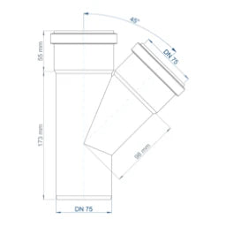 POLOPLAST PO Branch POLO-KAL NG DN 75/75/45 Degree – 02221