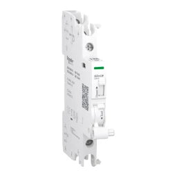 SCHNEIDER ELECTRIC Auxiliary Contact, Fault Indication Switch, Acti9, iSD+OF, 2mA to 100mA, 24VAC to 250VAC, – A9A26919