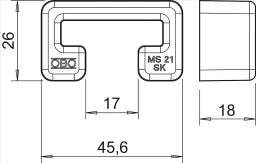 OBO Moulded protective cap for rail MS 21 4 1x21 Polyethylene pastel orange RAL 2003 – 1122902