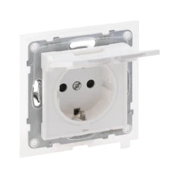 LEGRAND SEANO Schuko-Steckdose, SL, erhöhter Ber ührungsschutz, Klappdeckel IP44, UW – 765124