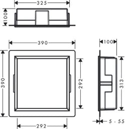 HANSGROHE HG XtraStoris Original Wall Niche with Integrated Frame 300 x 300 x 100 mm CW - 56061700