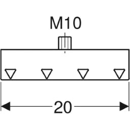 GEBERIT GE Pluvia Verbindungselement M10x20mm Tragschiene, Stahl, verzinkt – 362.864.26.1