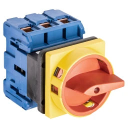 KRAUS&NAIMER Emergency stop switch, 3-pole, 4-hole front mounting, 64x64, Ith=80 A, P=30 kW (AC23B, 400V AC), 35 mm² – 70010163