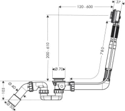 HANSGROHE HG Exafill S Basic Set for Special Bathtubs – 58116180