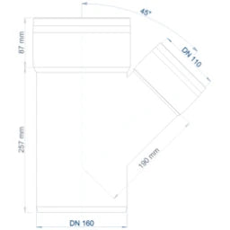 POLOPLAST PP Branch POLO-KAL XS DN 160/110/45Degree – 102242