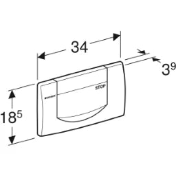 GEBERIT GE Betaetigungsplatte Jazzline, S/S Kunststoff mattverchromt – 115.222.46.1