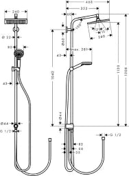 HANSGROHE HG Crometta E 240 Reno Showerpipe EcoSmart chrome – 27289000