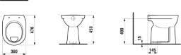 LAUFEN Laufen Pro Floor-standing Washdown WC, Seat Height 45cm, vertical outlet, white – H8259570000001