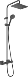 HANSGROHE HG Showerpipe 230 1jet Vernis Shape Matt Black with Shower Thermostat – 26286670
