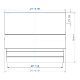 POLOPLAST PO Extension for Ceiling Box POLO-KWL DN 100, Distribution System DN 75 – 03480