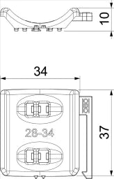 OBO Universal-Gegenwanne kombinierbar zur Do ppelwanne 28-34mm Polypropylen lichtgrau – 1198034