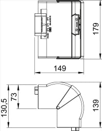 OBO Außeneck variabel 70x170mm Polycarbonat/ Acrylnitril-Butadien-Styrol reinweiß RAL – 6274610