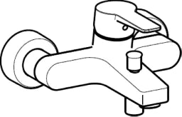 HANSA Hansa Twen Wall-Mounted Tub and Shower Mixer, Full Lever, A162 chrome – 4024 218 3 00 61