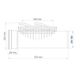 POLOPLAST PO Cleaning Pipe POLO-EHP Control DN 160, blue – 01902