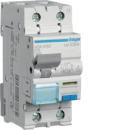 HAGER RCBO 1P+N 10kA B-16A 30mA Type A – ADA516D