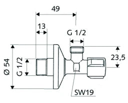 SCHELL SCHELL Corner Stop Valve Comfort 1/2" Chrome – 05 217 06 99