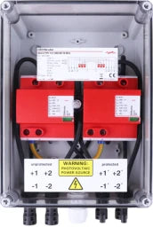 DEHN SPD Type 1+2 in IP65 enclosure for PV systems with 2 MPPT, 1 string each up to 1200V DC – 900986