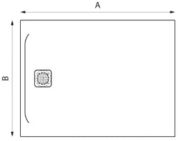 LAUFEN Laufen Passion shower tray made of Marbond 100 x 80 x 3.3cm, drain short side, white – BPPABTL100.80W