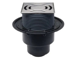 HUTTERER & LECHNER HL3100Pr Bodenablauf DN50/75/110 senkr. ht, GV Primus, KlickKlack 138x138mm Rost – HL3100PR