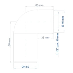 POLOPLAST PO Siphon-Anschlussknie POLO-KAL DN 50/32 (1 1/4") – 02363