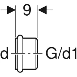 GEBERIT GE Solder sleeve with O-ring d40mm x G1 1/2 – 159.623.00.1