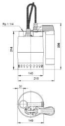 GRUNDFOS Grundfos Kellerentw.Pumpe KP150-AV1 – 011H1900