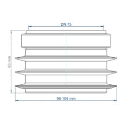 POLOPLAST PO Transition from spigot to socket of other materials. POLO-KAL DN 75/96-104mm – 02861