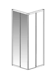 PALME Palme Drive 1.0 Eckeinstieghälfte 2-tlg. links 80x200cm Glas H1, silber – DXE2B80A/H1/20