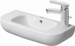 DURAVIT Duravit D-Code Handrinse Basin 500x220mm with Overflow, 1 Tap Hole, Right, White - 7065000082