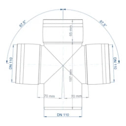 POLOPLAST PO Double Branch POLO-KAL XS DN 110/110/87 Degrees - 102267