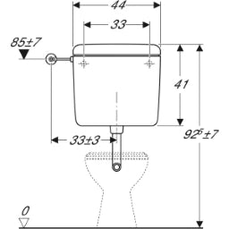 GEBERIT GE Spuelkasten AP127 tiefhaengend Spuel/Stopp, weiss – 127.000.11.1