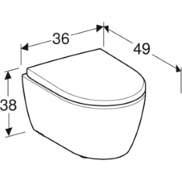 GEBERIT SANITARY Geberit iCon Set Wall-hung WC Rimfree white, shortened projection, EFF3, with seat – 502.381.00.1