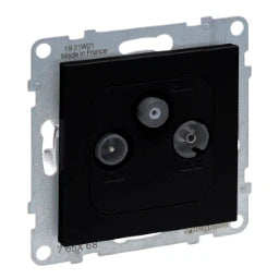 LEGRAND SEANO Durchgangsdose TV-R-SAT für HD-TV in der Farbausführung Schwarz lackiert – 765368
